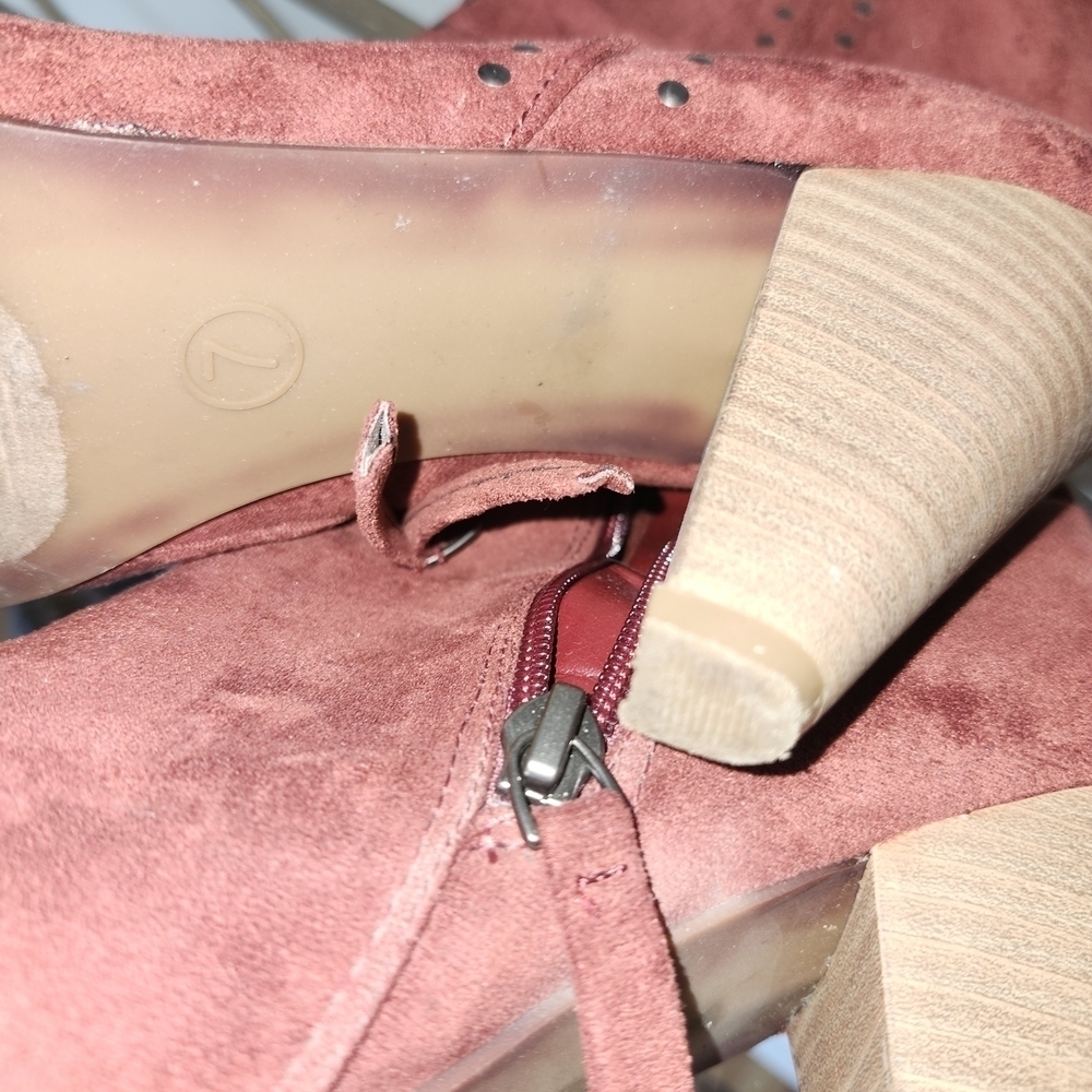 Universal Thread Rust Suede Heeled Boots - Picture 6 of 6